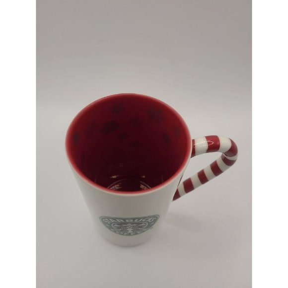 Starbucks 2009 Holiday Coffee Mug Snowflakes And Stripes - Picture 5 of 6